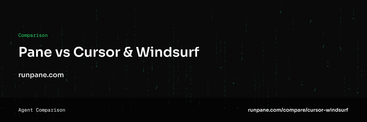 Pane vs. Cursor & Windsurf: Agent-Manager vs. KI-IDE, Vergleich von Pane