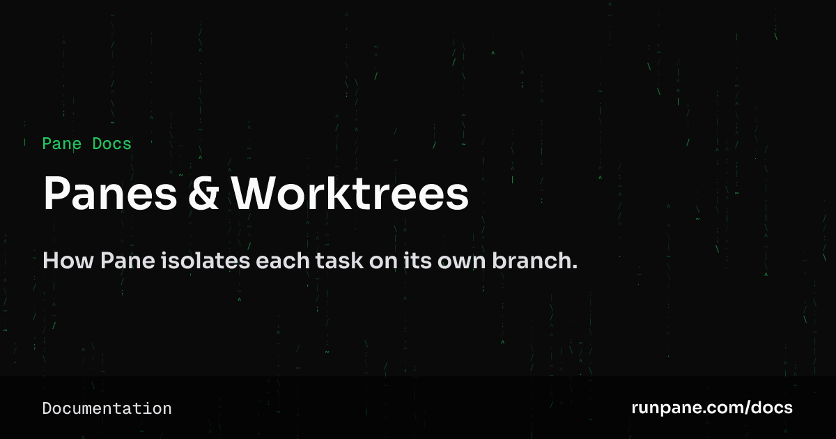 Panes & Worktrees – Pane Docs
