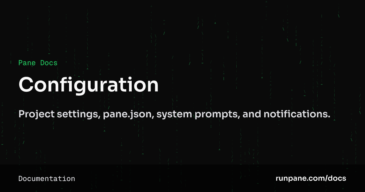 Configuration – Pane Docs