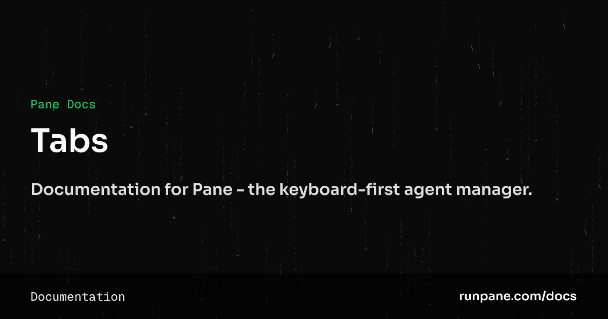 Tabs – Pane Docs